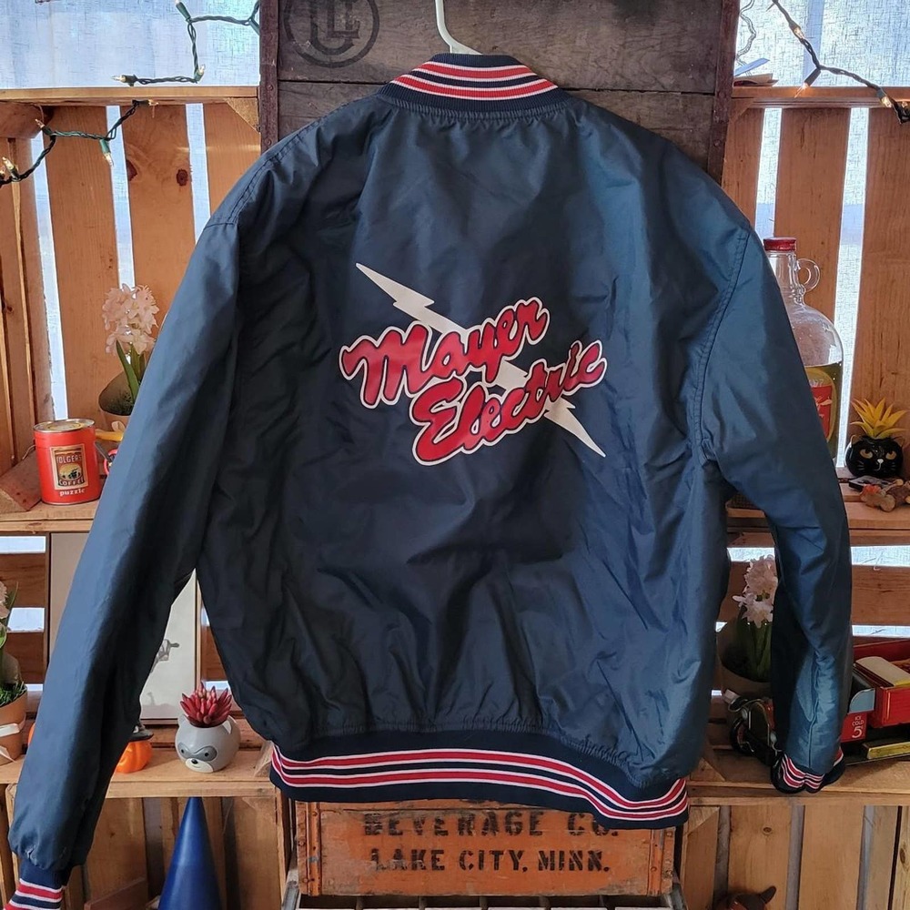80s grunge special hand stitched bomber electric jacket